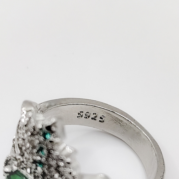 🎀925 Creative Palace Emerald, Topaz, Diamond Accent Ring - Picture 3 of 6